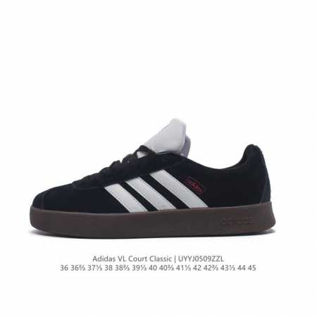 阿迪达斯 Adidas Vl Court Classic Shoes 运动休闲板鞋德训鞋 T头鞋 这款adidas经典运动鞋，以经典造型塑就百搭风格。灵感源自a - 点击图像关闭