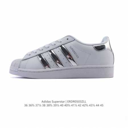 阿迪达斯 Adidas Superstar 2025年新款鞋子 蛇年新款经典贝壳头系列 新款休闲板鞋潮流男女士运动鞋 。鞋面柔软皮革拼接材质 标志性的贝壳鞋头， - 点击图像关闭