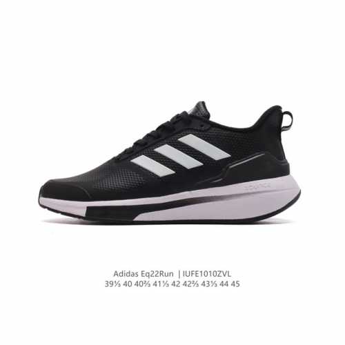 公司级 阿迪达斯 Adidas Eq22Run Yy 轻盈跑鞋。系列街头网布透气时尚运动慢跑鞋。经典复古的外观，打造街头跑鞋时尚感，后跟嵌入了tpu，支撑锁定双
