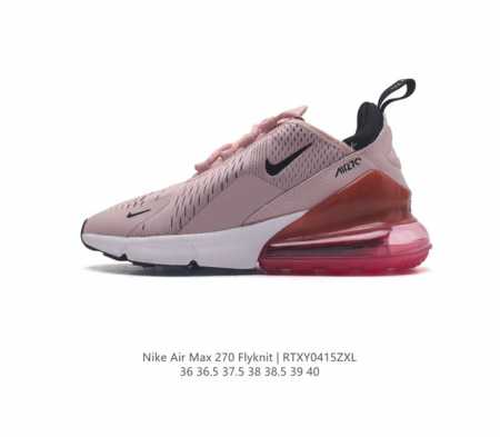 公司级 耐克 Nike Air Max 270 Flyknit 混合科技 透气后掌半气垫慢跑鞋 气垫跑步鞋 其后跟采用 Nike 大型 Air 气垫，加上具有非 - 点击图像关闭