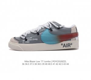 耐克 Nike Blazer Low '77 Jumbo 男女子运动鞋抓地板鞋革新重塑经典街头人气鞋款 采用人气传统外观 巧搭大号耐克勾勾设计和宽大鞋带 柔软泡