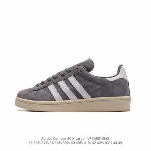 新品上架｜复古文化标杆 Adidas三叶草campus 80 X Large 中性校园板鞋联名系列经典运动鞋。潮牌xlarge诞生于1991年，如今已经成为洛杉