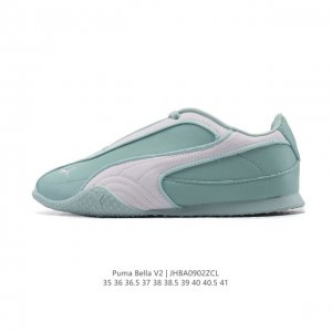 新品 puma彪马 Bella V2 Leather 中国限定时尚百搭 舒适 德训 薄底鞋 耐磨 低帮 生活休闲鞋 新款情侣复古运动鞋男女子德训鞋休闲鞋不对称流