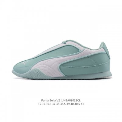 新品 puma彪马 Bella V2 Leather 中国限定时尚百搭 舒适 德训 薄底鞋 耐磨 低帮 生活休闲鞋 新款情侣复古运动鞋男女子德训鞋休闲鞋不对称流