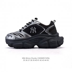 公司级 美职棒 Mlb Bigball Chunky 纽约洋基队厚底增高老爹鞋男女复古鞋中性纽约洋基队休闲经典运动鞋 加厚鞋底 侧面有撞色Ny标识 打造出时尚外