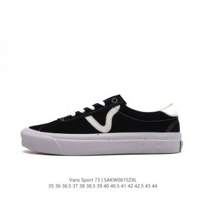 Vans T字头德训鞋 范斯 Premium 高阶支线sport 73 经典黑白麂皮男女款情侣板鞋休闲帆布鞋 该支线继承了vault Og与安纳海姆复古的气质，