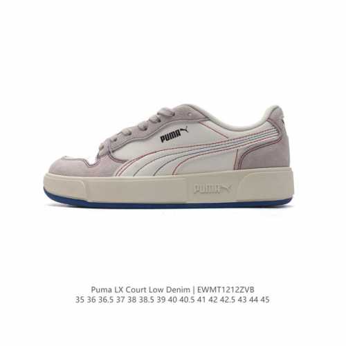 公司级 Puma Sky Lx Court Low Denim Puma 彪马正品 男女运动板鞋 新款男女同款情侣复古休闲鞋 防滑 低帮 厚底增高板鞋 这双超级