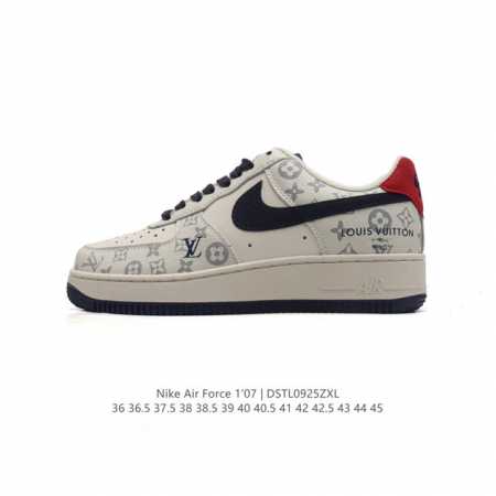 耐克 Nike Air Force 1 '07 Low 空军一号含气垫 小白鞋 路易威登联名 低帮百搭厚底增高休闲运动板鞋。柔软、弹性十足的缓震性能和出色的中底 - 点击图像关闭