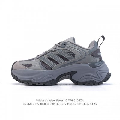 新品公司级 阿迪达斯 Adidas Shadow Fever 复古减震橡胶外底跑鞋 厚底增高老爹鞋，尽显简约格调，上脚舒适更兼具防滑耐磨之特性。其秉持原楦原纸版