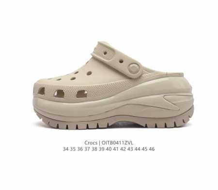 Crocs 沙滩洞洞鞋 男女休闲厚底增高凉拖鞋 卡骆驰杨幂同款 厚底增高凸显大长腿沙滩鞋 选择尺码时 建议选大一码 脚感更舒适 这款没有鞋盒 类型：男女鞋 尺码 - 点击图像关闭