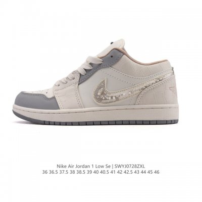 真标 耐克 乔丹Air Jordan 1 Low Aj1 乔1 乔丹1代Aj1 低帮复古文化休闲运动篮球鞋。从1985 年面世的元年款汲取设计灵感，采用简洁大方