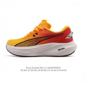 真标 彪马 Puma Deviate Nitro3男女士2025年新款跑步鞋减震舒适缓冲回弹简约软底运动鞋注氮泡沫橡胶鞋垫耐磨防滑百搭老爹鞋 Deviate N