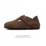 公司级 Birkenstock Boston Vl 勃肯男女鞋 春夏新款 绒面金属针扣软木底包头运动板鞋 天鹅绒般的绒面革赋子休闲的经典外观，牛皮绒面革质地柔软