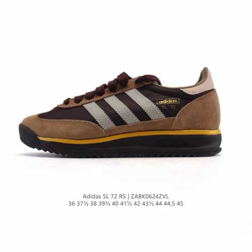 阿迪达斯Adidas Sl 72 Shoes 经典复古薄底运动鞋 T头鞋 三叶草复古休闲跑步鞋休闲运动鞋 这款经典运动鞋携复古型格，来访你的活力日常 采用舒爽帆