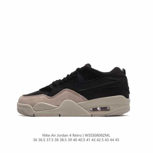 air Jordan Aj4 Rm 重制版低帮复古篮球鞋 实拍首发 采用了低帮的设计 并保留了众多aj4的经典元素 鞋身以皮革 麂皮材质拼接打造 aj4经典的t