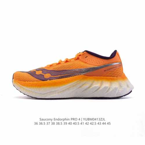新品公司级 Saucony索康尼Endorphinpro啡鹏4陆地速鲨竞速碳板运动训练跑鞋 舒适百搭 网布减震透气支撑 低帮 碳板跑步鞋Saucony索康尼En