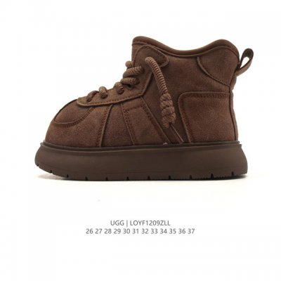 童鞋 真标Ugg 雪地靴 复古儿童中帮板鞋 潮流靴子 皮毛一体 厚底增高运动鞋 原单纽姆在原来的基础上加上复古拼色；经典回归，演绎着Z时代青年人生；行走的时尚风