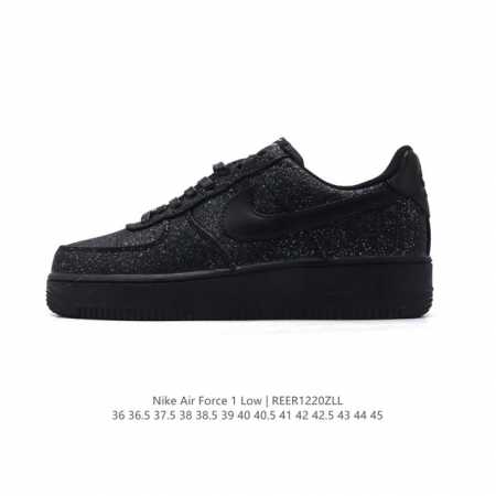 新款 耐克 Nike Air Force 1 '07 Low 空军一号亮晶超闪鞋面 含气垫 小白鞋 低帮百搭厚底增高休闲运动板鞋。柔软、弹性十足的缓震性能和出色 - 点击图像关闭