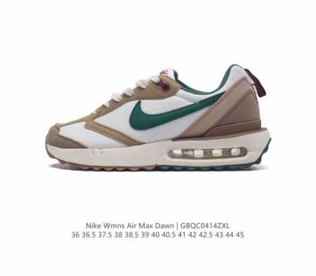 耐克 Nike Air Max Dawn 黎明系列 低帮气垫百搭休闲运动慢跑鞋。从配色上彰显出浓厚的复古气质。最大的亮点当属鞋型设计上加入结构元素，汲取1984 - 点击图像关闭