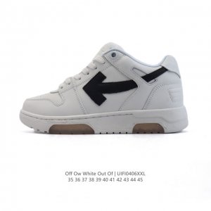 公司级 独家实拍Off-White Out Of Office 低帮系带时尚板鞋 厚底增高小白鞋 街头运动元素 双色设计 标志性Arrows图案标志性Zipti