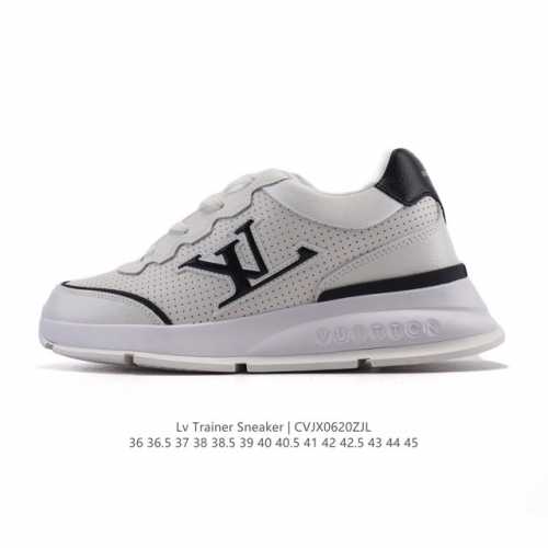 新品公司级 Lv Classic运动鞋 Lv 路易威登Louis Vuitton路易威登Lv男女鞋Classic运动鞋2025款小牛皮字母休闲鞋白色1Ahstf