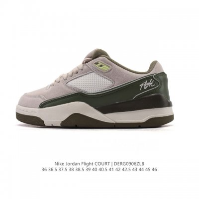 耐克 Nike 乔丹 Jordan Flight Court 时尚休闲 防滑耐磨 低帮运动鞋 复古篮球鞋 男女同款 Jordan 新鞋型 又来了！新配色曝光！滑