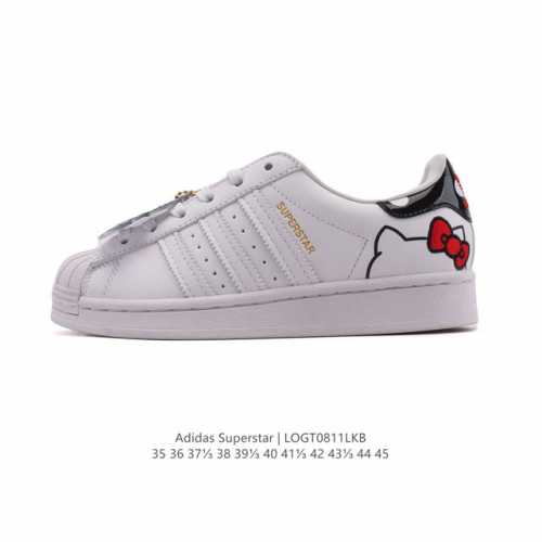 阿迪达斯 Adidas Superstar 2025年新款鞋子 蛇年新款 经典贝壳头系列 新款休闲板鞋潮流男女士运动鞋 。鞋面皮革拼接材质 标志性的贝壳鞋头，简