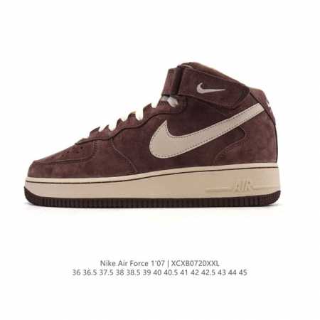 公司级 耐克 Nike Air Force 1'07 Mid Af1耐克 空军一号 Af1 中帮 魔术贴 厚底增高运动板鞋 原楦头原纸板 打造纯正空军版型。专注 - 点击图像关闭