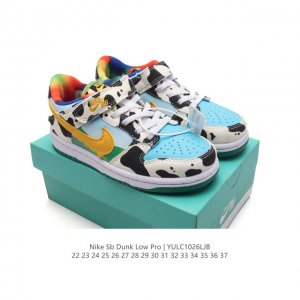 童鞋 耐克 Nike SB Dunk Low Pro 男 女儿童滑板鞋 经典复古运动鞋 采用低帮设计，塑就经典 Dunk 风格。鞋垫后跟搭载 Zoom Air