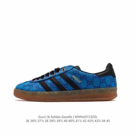阿迪达斯 Adidas Originals X Gucci Gazelle 阿迪古驰联名经典休闲板鞋 复古男女运动鞋，融汇两个品牌丰富且历史悠久的典藏元素, A - 点击图像关闭