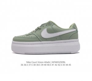 Nike耐克新款nike Court Vision Alta Ltr 厚底增高运动休闲板鞋 时尚设计 巧妙融合皮革材质搭配加高鞋底 出众篮球鞋外观搭配柔软鞋舌