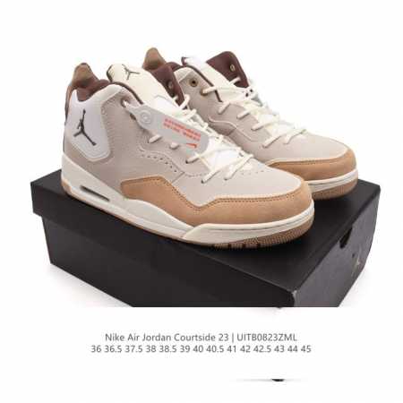 耐克 Nike Airjordancourtside23 乔丹23代 Aj23实战气垫缓震篮球鞋，Jordan 乔丹 男女鞋真标半码制，采用优质荔枝纹牛剖皮革鞋 - 点击图像关闭