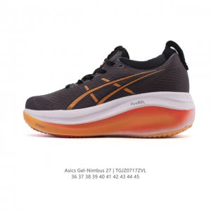 公司级 Asics亚瑟士升级Gel-Nimbus 27男女款跑鞋透气缓震回弹跑鞋N27跑步鞋该鞋款专为提高跑者舒适度和运动表现而设计，搭载了新型鞋面材料和更强的