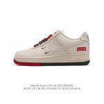 公司级 耐克supreme X Nike Air Force 1 Low 空军一号低帮af1联名supreme纯黑红标板鞋，原楦头原纸板，打造纯正空军版型。专注
