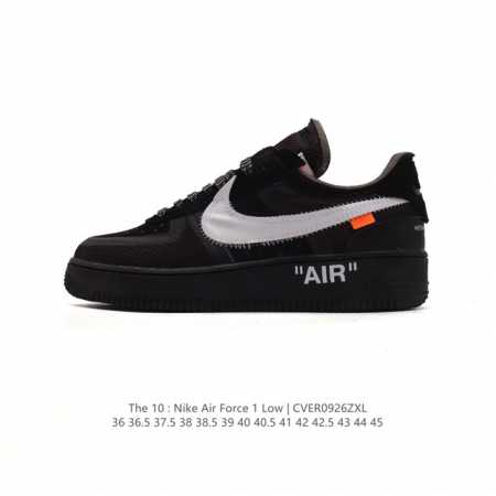 耐克nike Off-White X Air Force 1 Ow联名空军一号厚底增高运动板鞋 鞋款延续了此次联名的设计风格，鞋身内侧同样印有大面积标语，水晶中 - 点击图像关闭