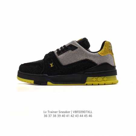 公司级 路易威登 满钻 Louis Vuitton Lv路易威登板鞋 时尚运动鞋 潮厚底增高休闲鞋。舒适防滑底和百搭性霸屏整个时尚娱乐圈，细节调整完美主义！致t - 点击图像关闭