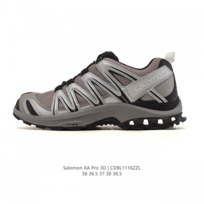 公司级 Salomon萨洛蒙 Xa pro 3D 户外运动 网布减震防滑透气 低帮跑步鞋 女款运动鞋 沙场灰#萨洛蒙Xapro3D 大面积的织物材质让质感超级棒
