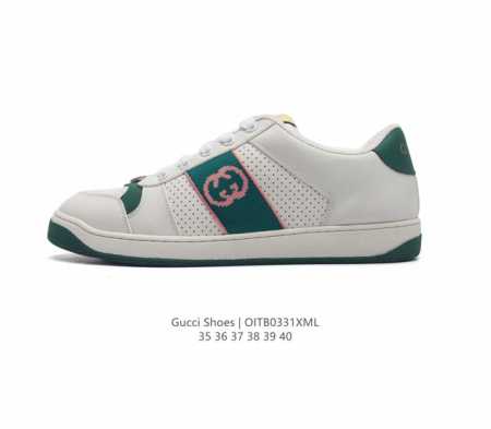 Gucci 古驰 百搭休闲运动板鞋 明星同款 小红书爆款 小白鞋 厚底增高女士运动鞋 真标 2024Ss新色 经典高奢品牌gucci古驰 复古松糕跟休闲运动鞋 - 点击图像关闭