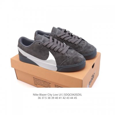 真标 带半码 Blazer City Low Lx 耐克新款大勾休闲鞋Blazer开拓者低帮板鞋！1973年为了进军篮球鞋市场，Nike模仿和改良了Conver