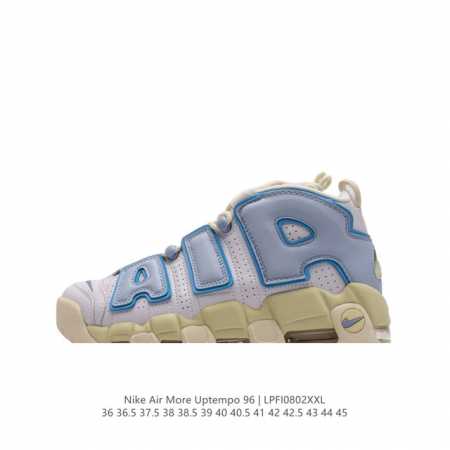 耐克 Nike Air More Uptempo '96 皮蓬全掌气垫男女子运动鞋厚底增高缓震慢跑鞋，升级原楦原档案开发版型，采用同源一致牛剖革鞋面材质，市面最 - 点击图像关闭