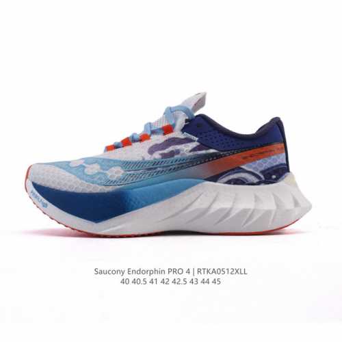 新品公司级 Saucony索康尼Endorphinpro啡鹏4陆地速鲨竞速碳板运动训练跑鞋 舒适百搭 网布减震透气支撑 低帮 碳板跑步鞋Saucony索康尼En