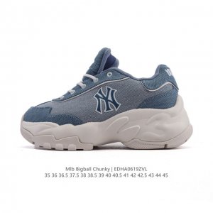 公司级 美职棒 Mlb Bigball Chunky 纽约洋基队厚底增高老爹鞋男女复古鞋中性纽约洋基队休闲经典运动鞋。加厚鞋底，侧面有撞色Ny标识，打造出时尚外