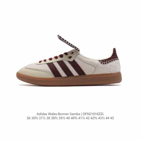 真标 阿迪达斯 德训鞋 经典复古低帮休闲运动慢跑鞋wales Bonner X Adidas 2024 全新秋冬系列联名鞋款 经典运动板鞋。该鞋超大鞋舌采用织物 - 点击图像关闭