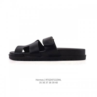 公司级 Hermes Footwear Woman 爱马仕 礼装 休闲拖鞋 黑白等多色万年经典爱马士 女神标配 度假 居家 必备凉拖鞋 东莞原厂真皮大底平底拖鞋
