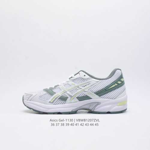 Asics 亚瑟士 新款情侣健步减震复古鞋gel-1130 男女时尚透气运动潮流耐磨休闲鞋 选用网眼与皮革相接，复古而富有层次感。网布搭配银色金属感线条，虎爪