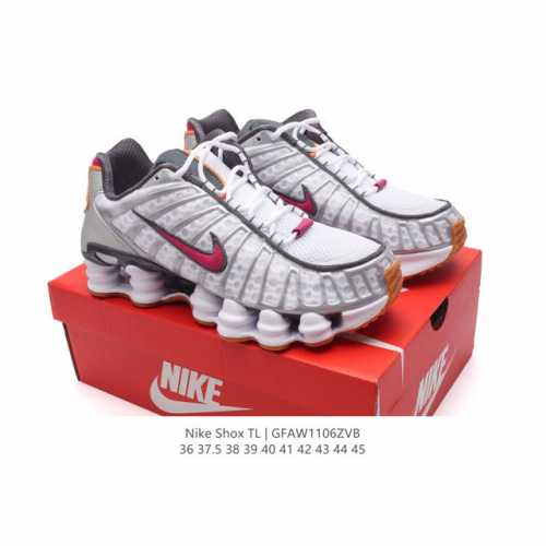 耐克 Nike Shox TL 男女子运动鞋厚底增高老爹鞋，令机械力学缓震性能跃升新层次。采用透气网眼鞋面和全掌型 Nike Shox 技术，革新演绎经典 20