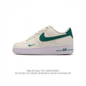 头层皮 耐克 Nike Air Force 1 '07 Low 空军一号含气垫 小白鞋 低帮百搭厚底增高休闲运动板鞋。柔软、弹性十足的缓震性能和出色的中底设计，
