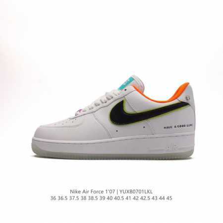 耐克 Nike Air Force 1 '07 Low 空军一号含气垫 低帮百搭厚底增高休闲运动板鞋。柔软、弹性十足的缓震性能和出色的中底设计，横跨复古与现代的 - 点击图像关闭