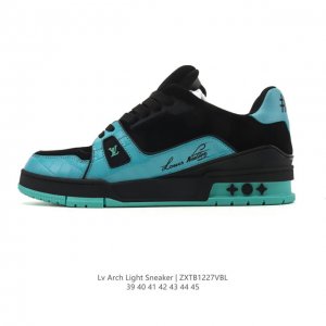 公司级 路易威登Louis Vuitton Arch Light Sneakers Lv真皮拼色减震网面运动弓型舞蹈复古老爹运动鞋。原装配件5D效果礼盒及全套原