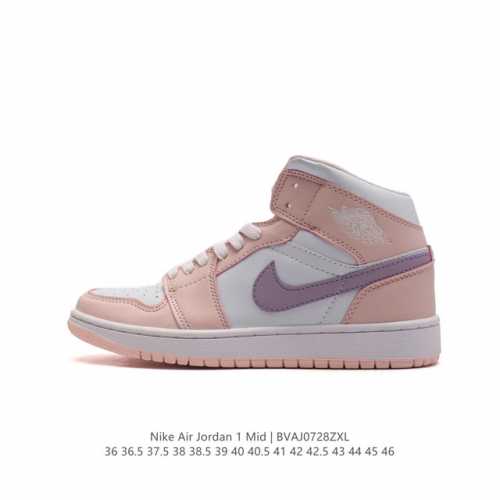 耐克 Nike Air Jordan 1 Mid 男女子篮球鞋时尚轻盈板鞋aj1乔1运动鞋 乔丹一代 高帮复古休闲篮球鞋 。Air Jordan 1 Mid 搭